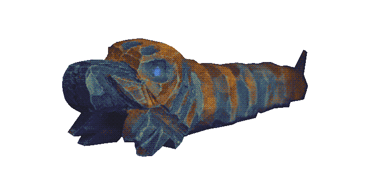 Mothra larva woodcarving