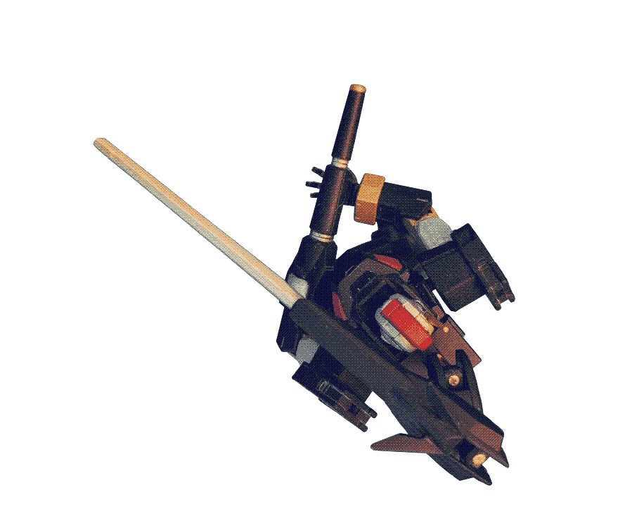 My decade old Gunpla kitbash using two AGE kits and then painted in the Mazinger Z color scheme